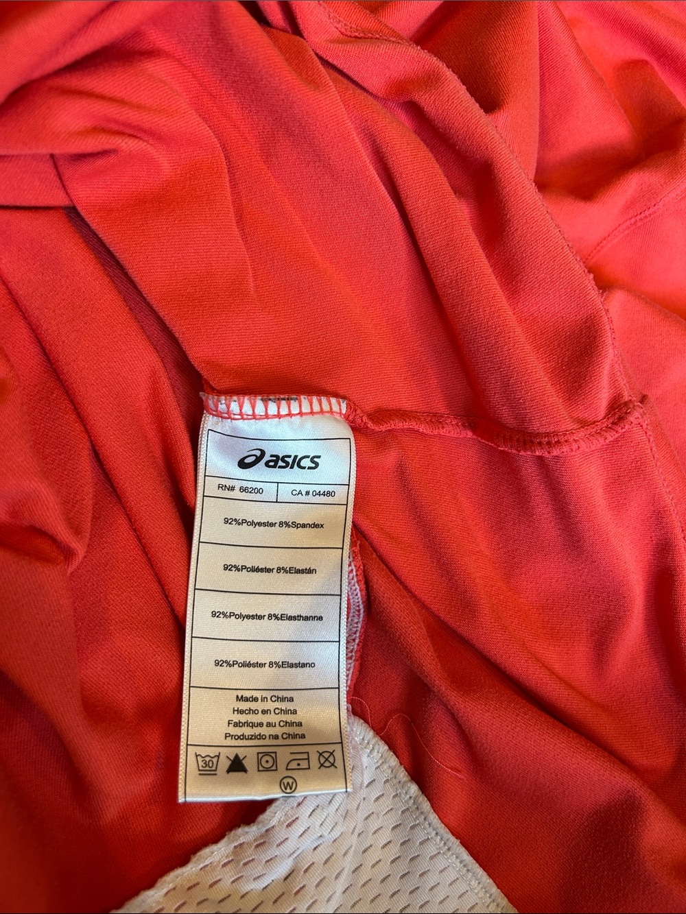 Asics Red Long-Sleeve Half-Zip Running Top with Blue Zip - Picture 8 of 9